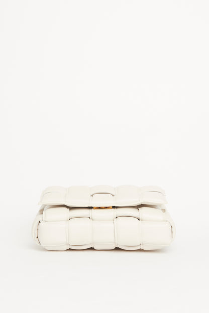 White Leather Cassette Shoulder Bag