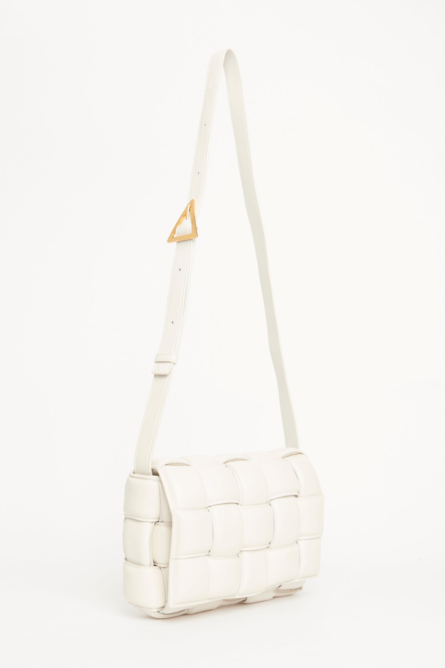 White Leather Cassette Shoulder Bag