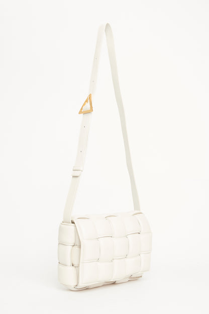 White Leather Cassette Shoulder Bag