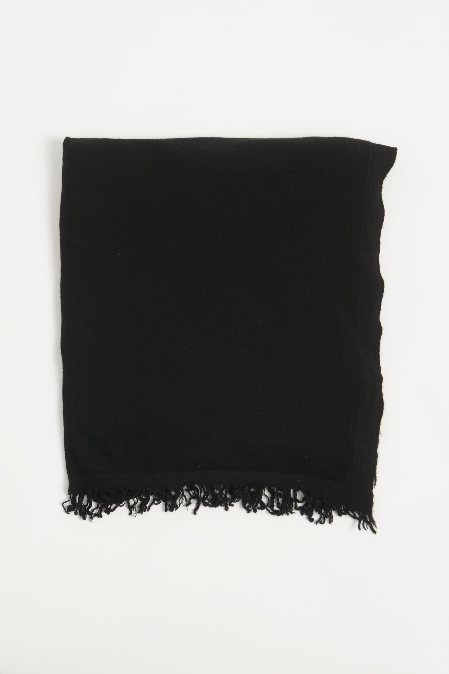 Ebony Fringed Preowned Blanket Scarf