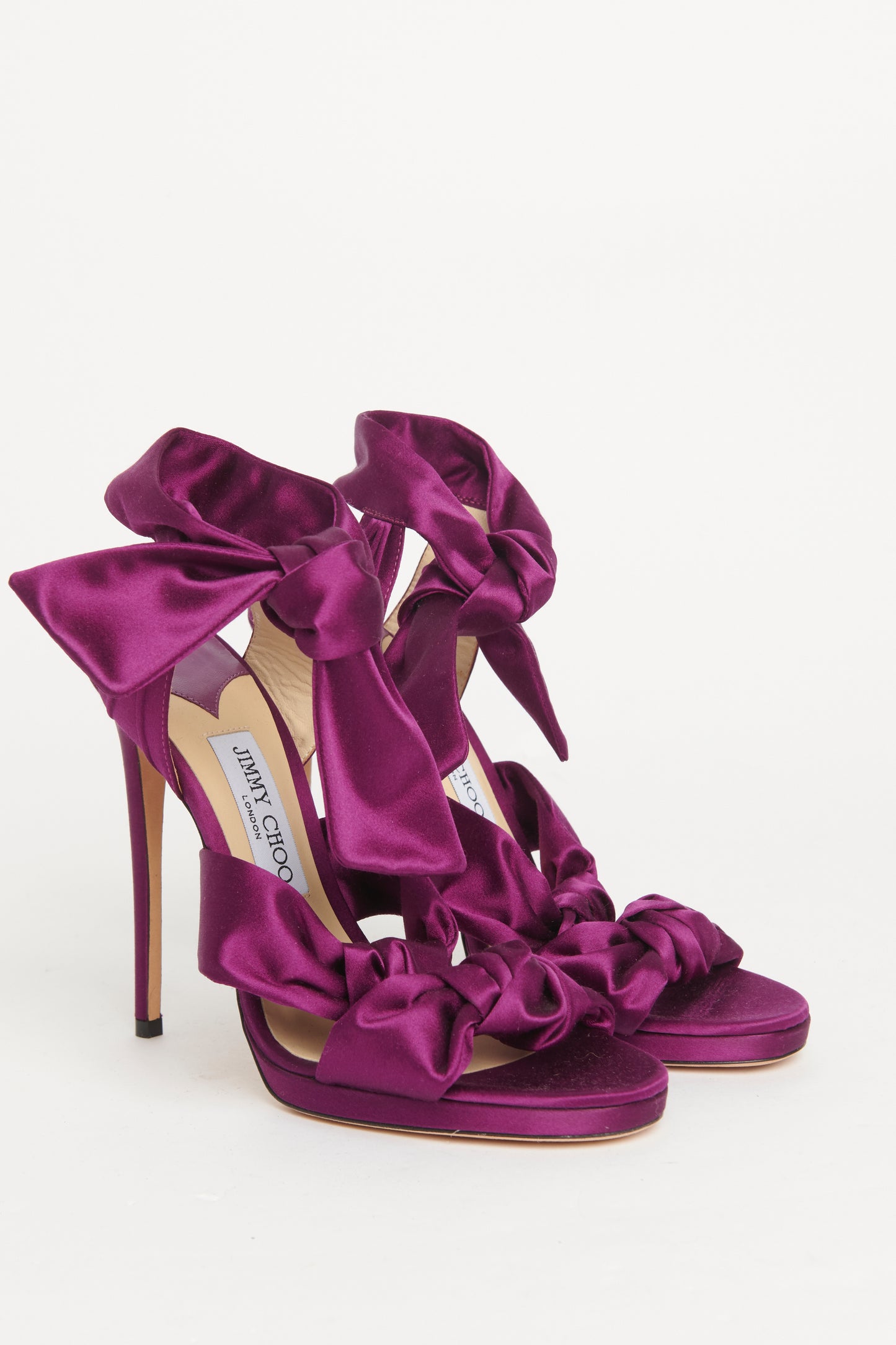 Purple Satin Kris Preowned Sandals