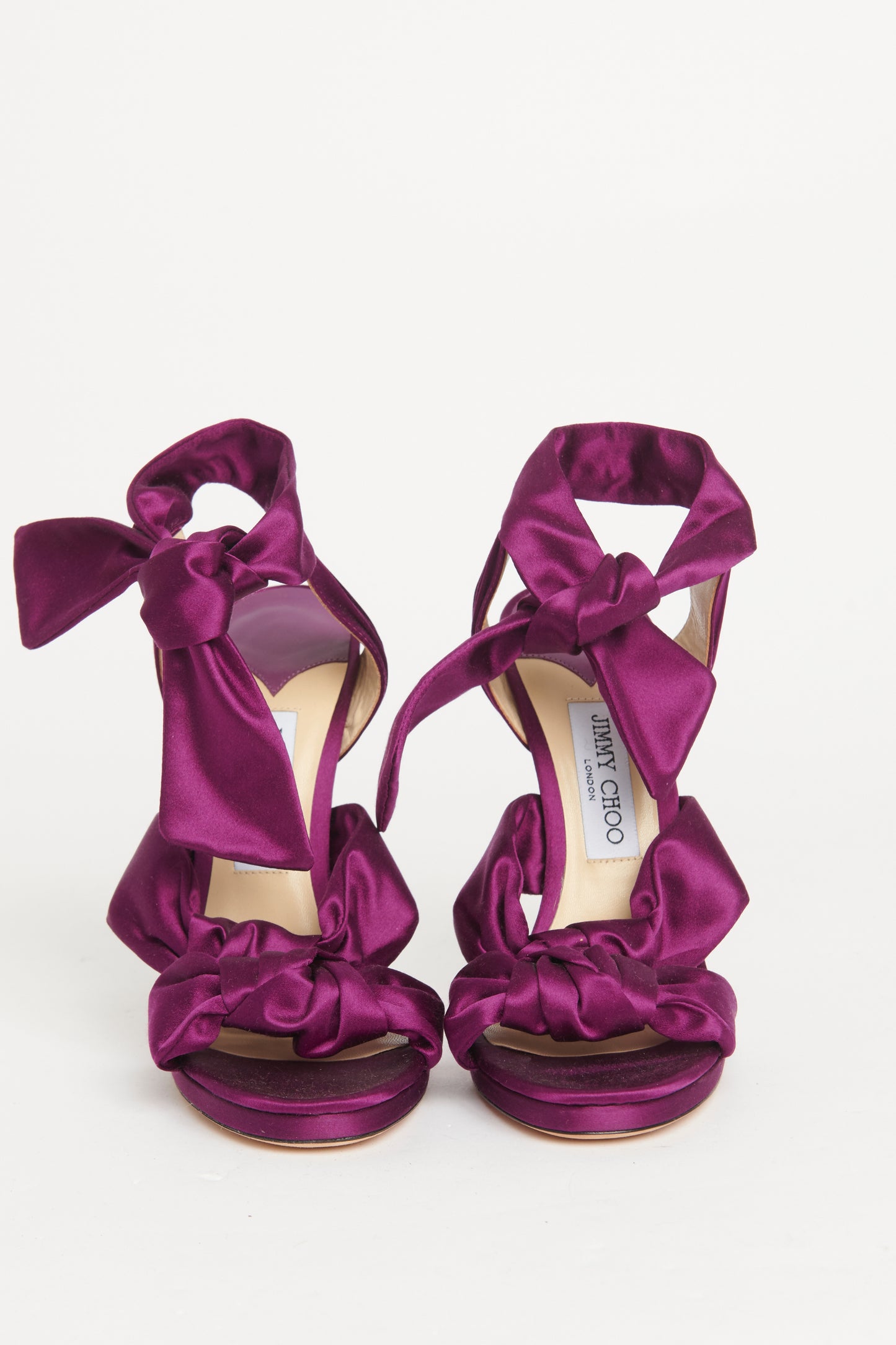 Purple Satin Kris Preowned Sandals