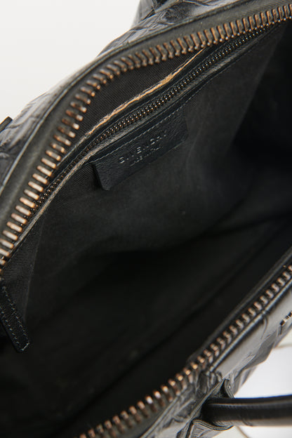 Antigona Black Crocodile Embossed Preowned Bag