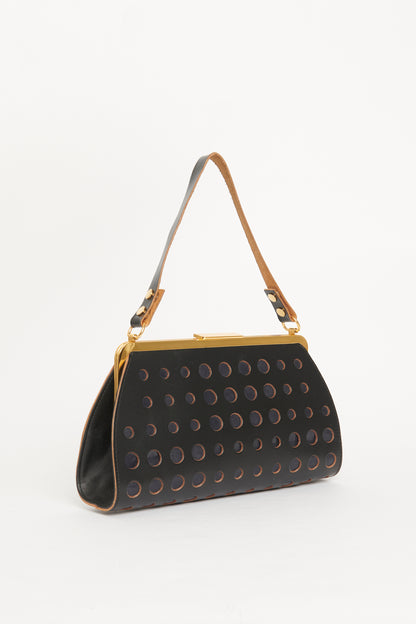 Black Leather Dot Preowned Bag