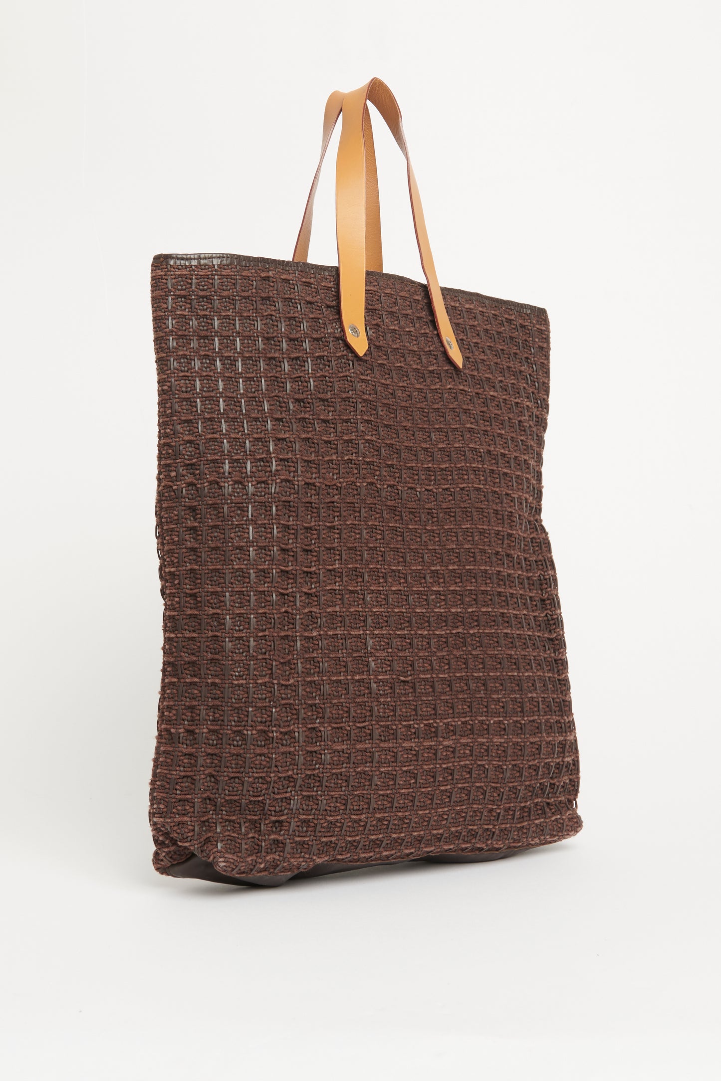 Brown Woven Cord Preowned Tote