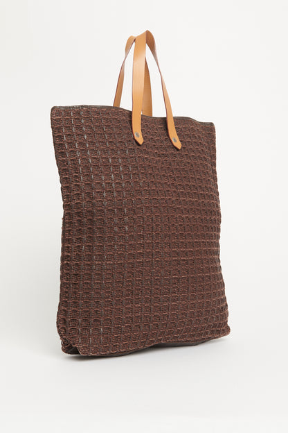 Brown Woven Cord Preowned Tote