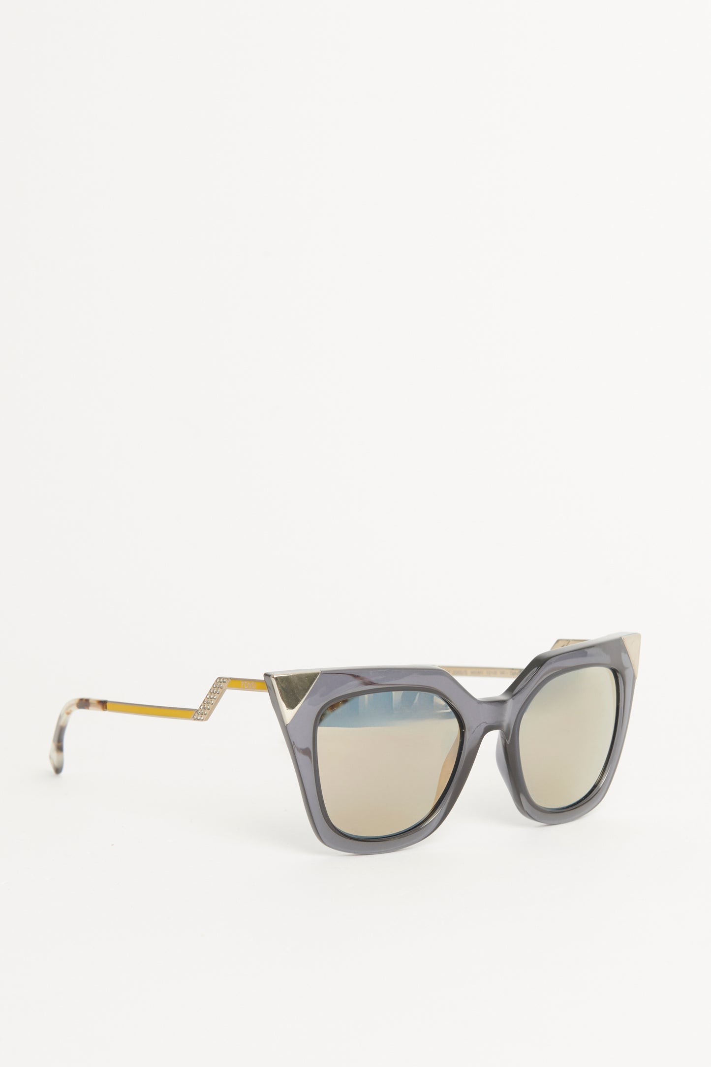 Golden Iridia Cat Eye Preowned Sunglasses