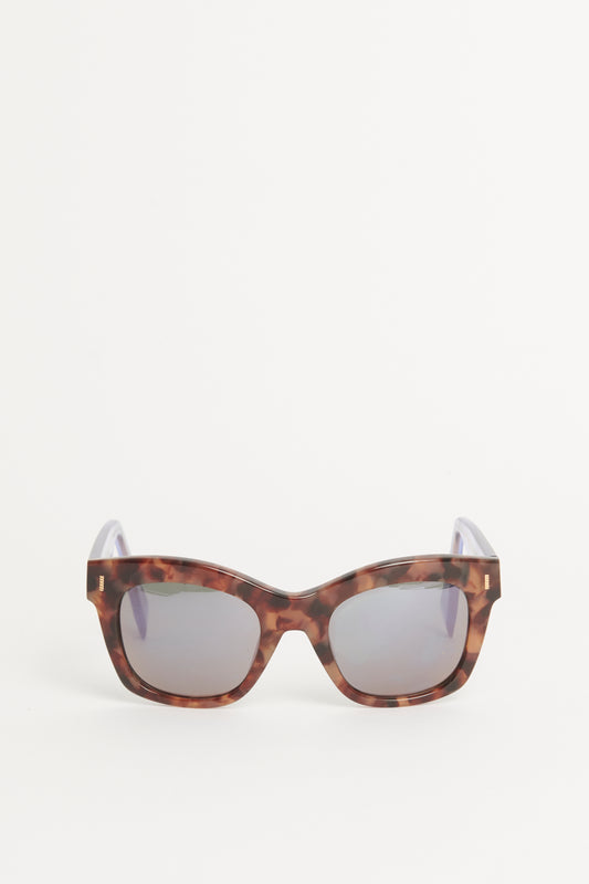 Brown Beige Havana Preowned Sunglasses