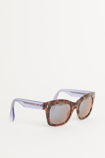 Brown Beige Havana Preowned Sunglasses