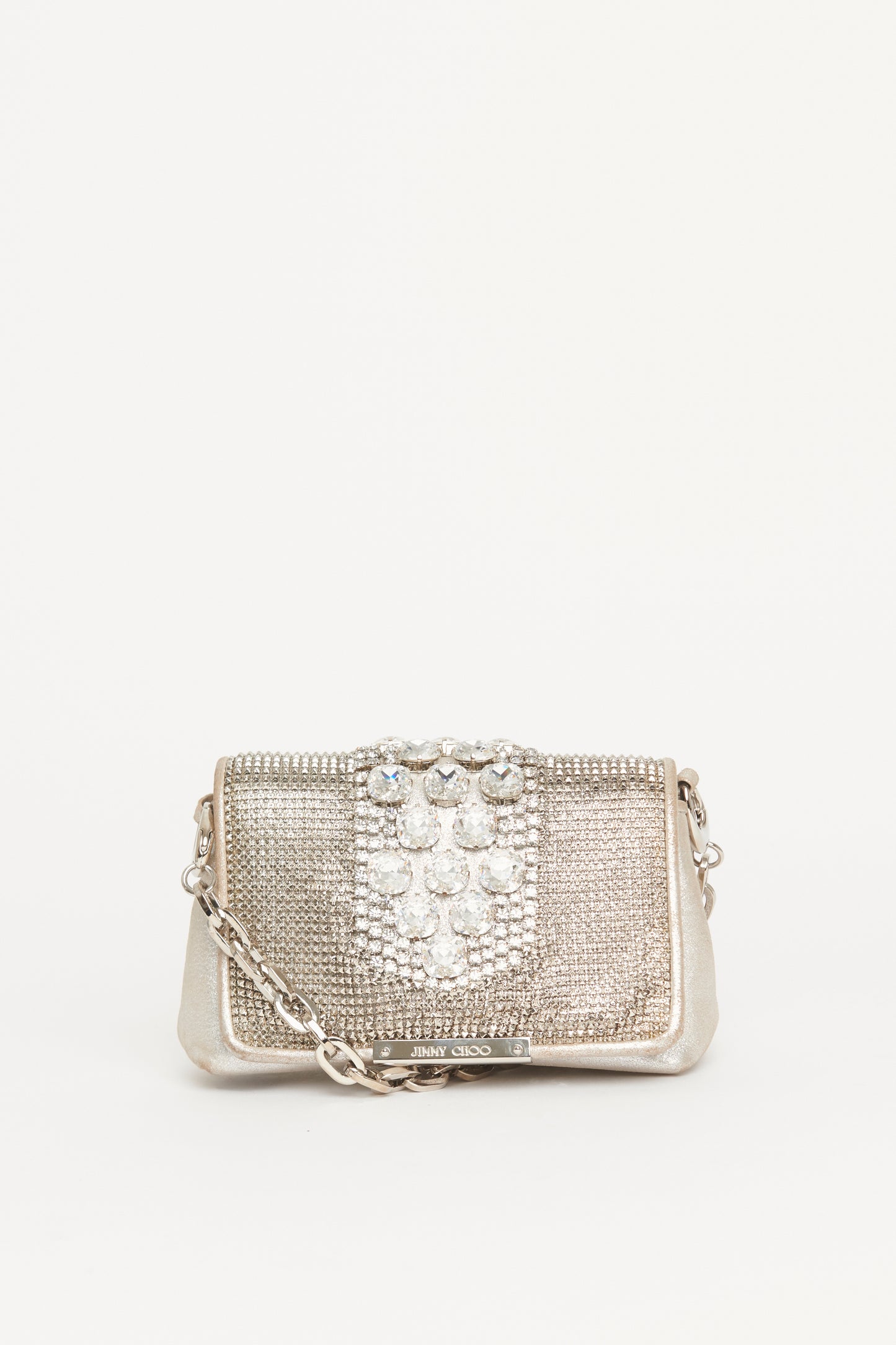 Crystal-Embellished Preowned Shoulder Bag