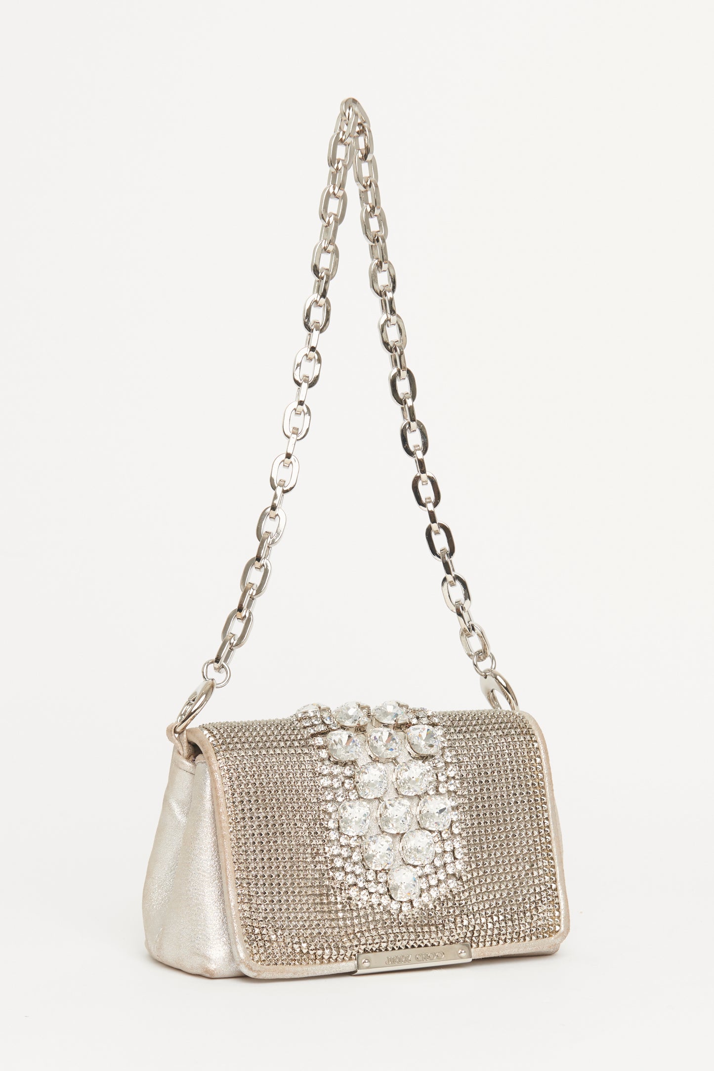 Crystal-Embellished Preowned Shoulder Bag