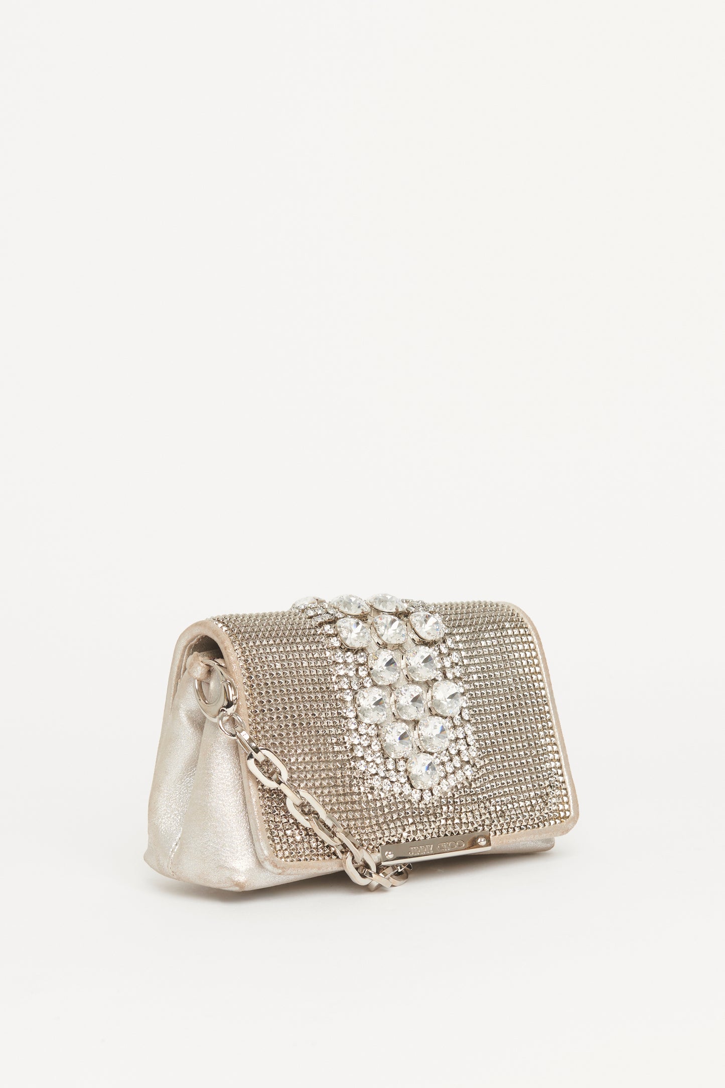 Crystal-Embellished Preowned Shoulder Bag