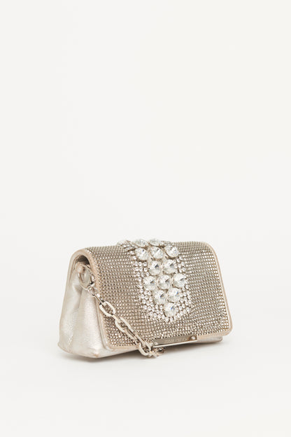 Crystal-Embellished Preowned Shoulder Bag