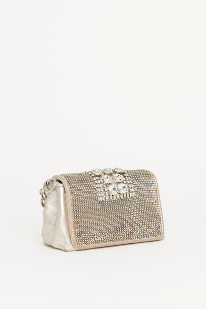 Crystal-Embellished Preowned Shoulder Bag