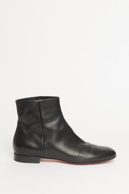 Ebony Leather Preowned Ankle Boots