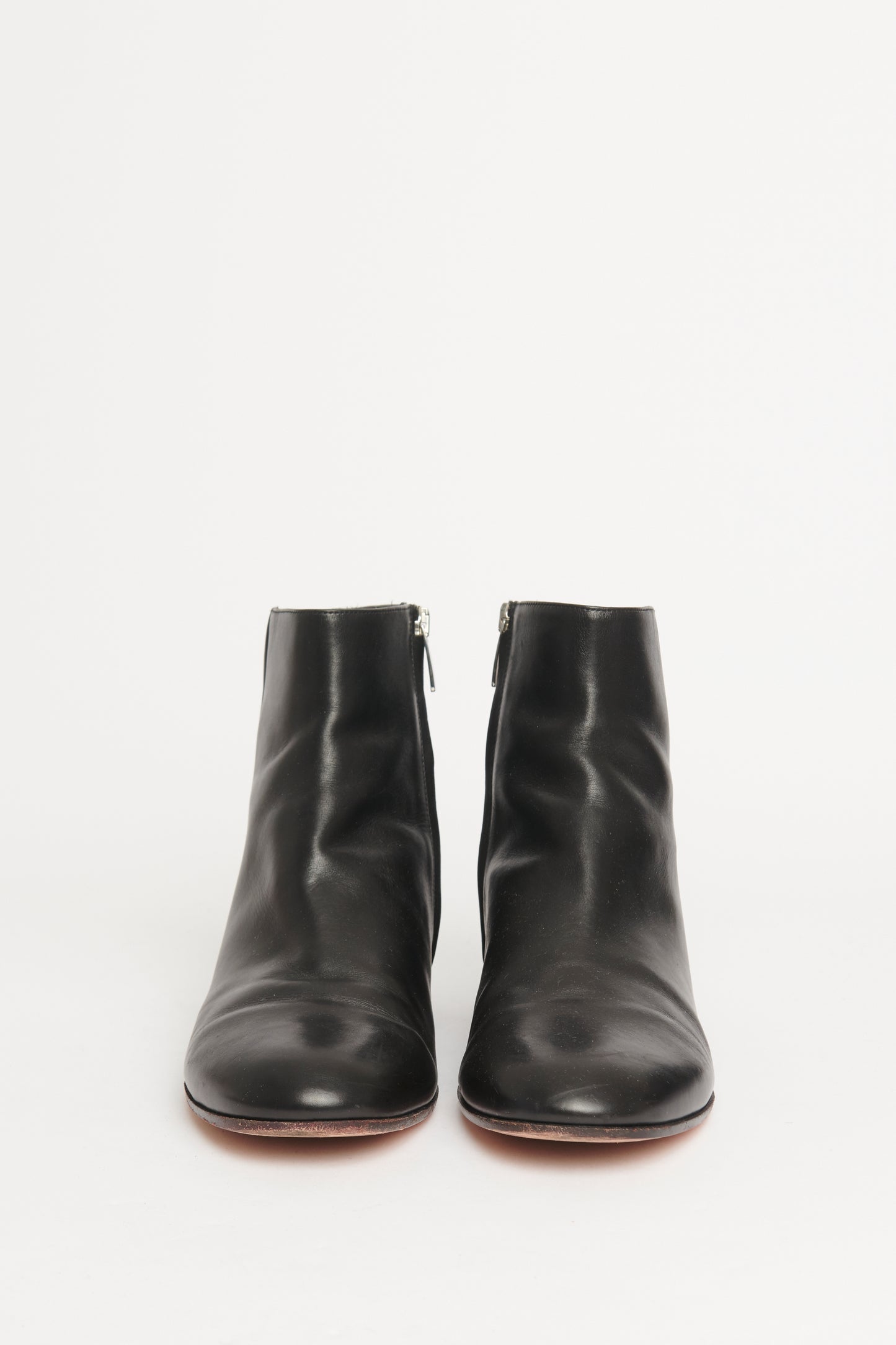 Ebony Leather Preowned Ankle Boots