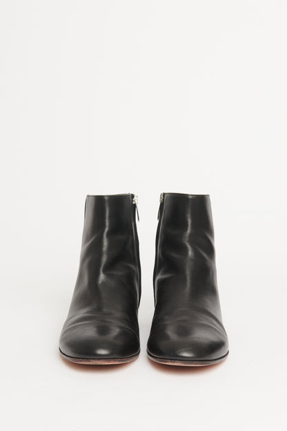 Ebony Leather Preowned Ankle Boots