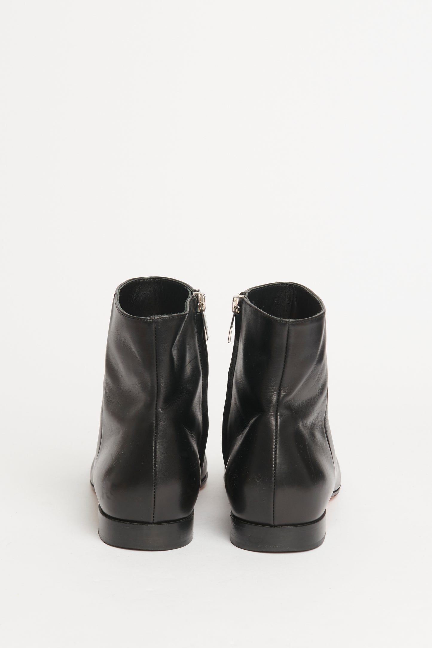 Ebony Leather Preowned Ankle Boots