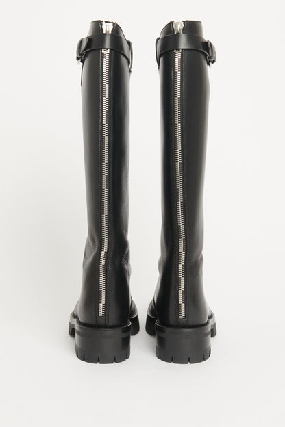 Black Leather Nes Knee-High Preowned Boots