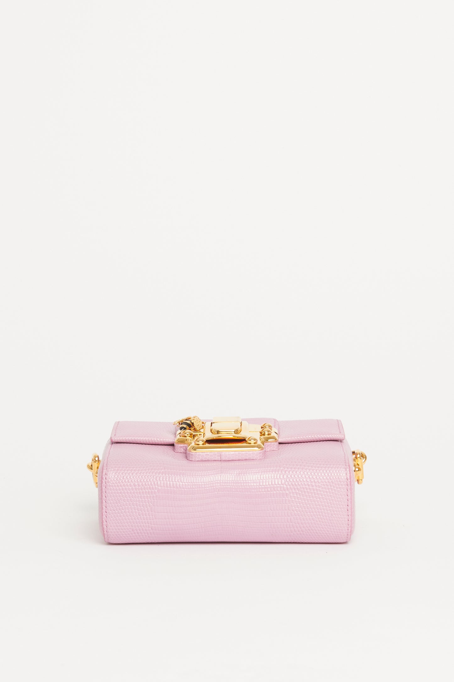 Lucia Pink Lizard Embossed Preowned Bag