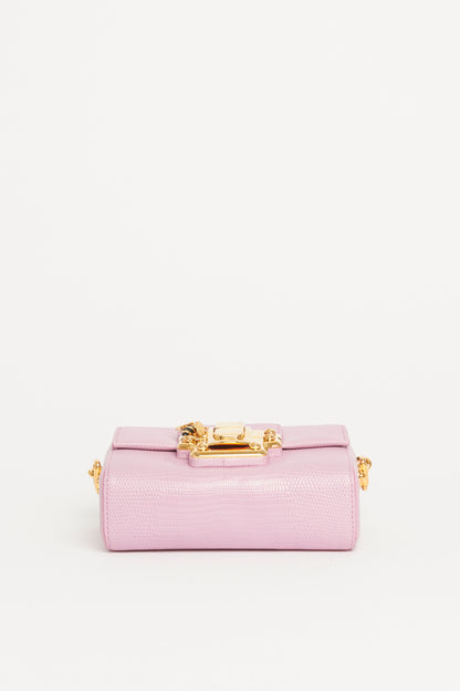 Lucia Pink Lizard Embossed Preowned Bag