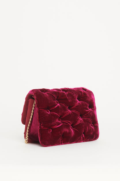 Tufted Velvet with Comb Preowned Flap Bag