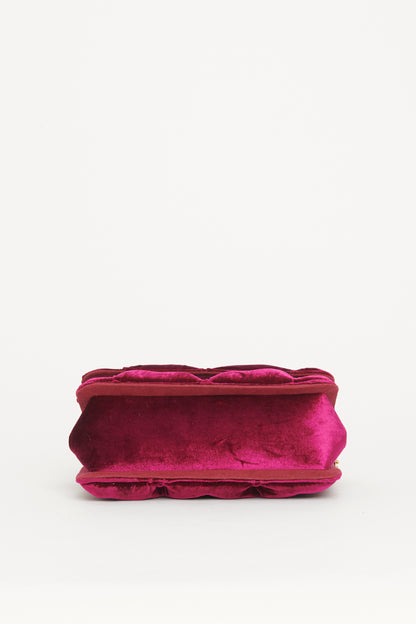 Tufted Velvet with Comb Preowned Flap Bag