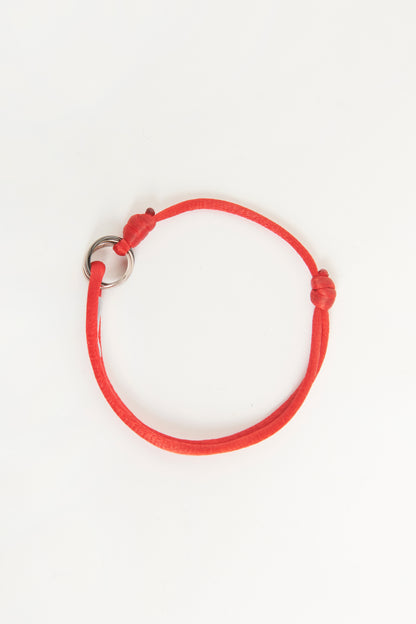 Preowned Trinity Cord Bracelet Red