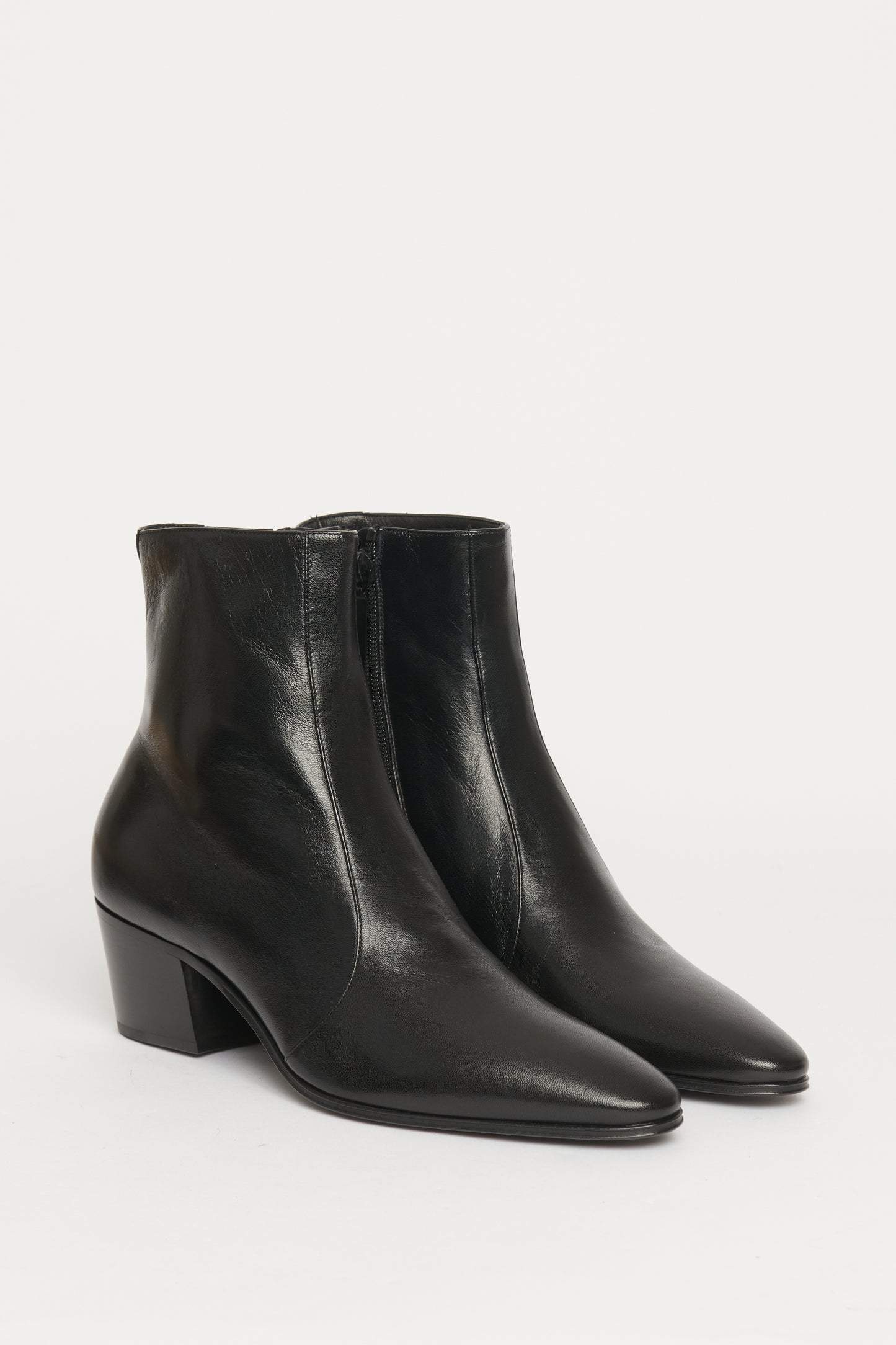 Black Leather Muriel Incrociato Preowned Boots