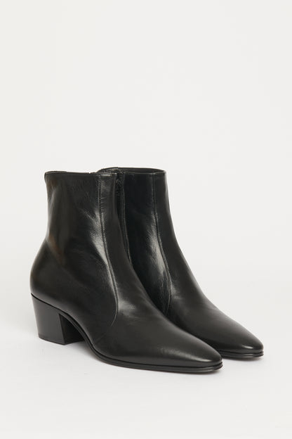 Black Leather Muriel Incrociato Preowned Boots