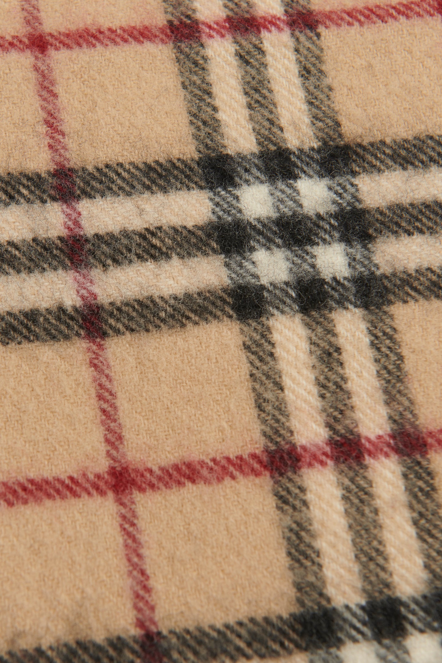 Beige Nova Check Preowned Lambswool Scarf