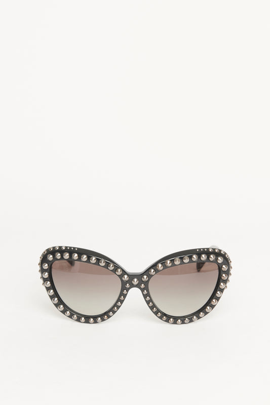 Acetate Ornate Stud Preowned Sunglasses