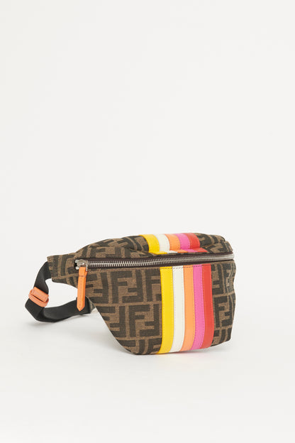 Colourful Stripes Logo FF Preowned Belt Bag