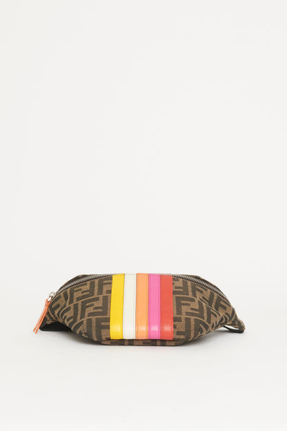 Colourful Stripes Logo FF Preowned Belt Bag