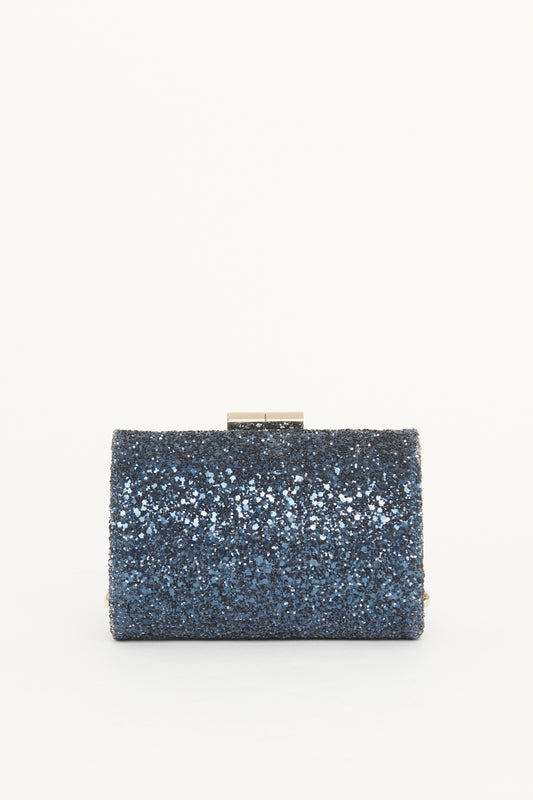 Glitter Fabric Mini Tube Preowned Clutch