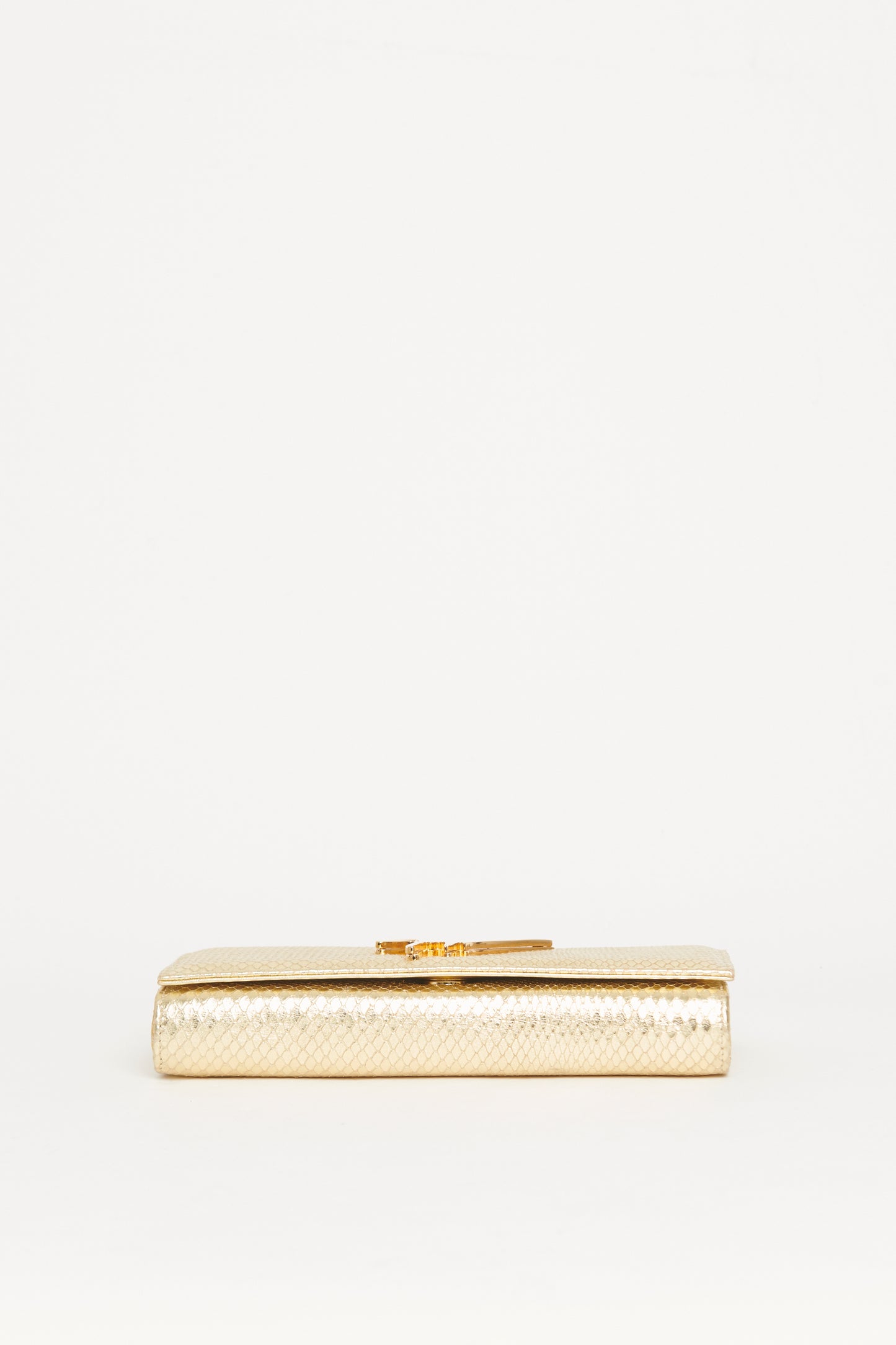 Gold Embossed Leather Preowned Clutch