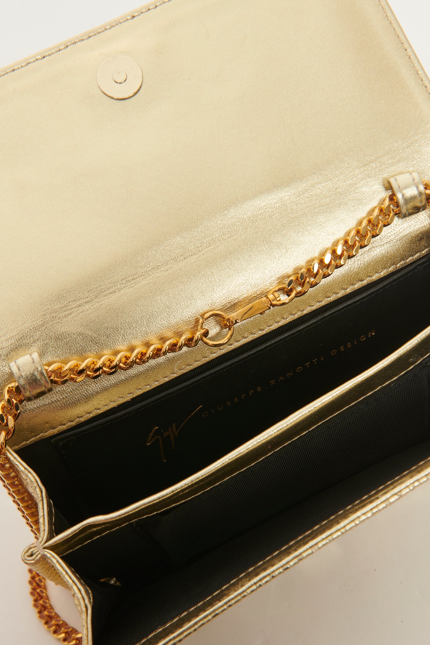 Gold Embossed Leather Preowned Clutch