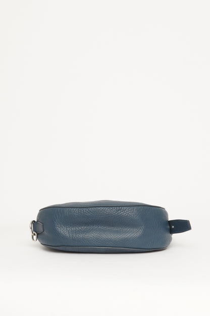 Navy Grained Leather Preowned Small Knight Bag