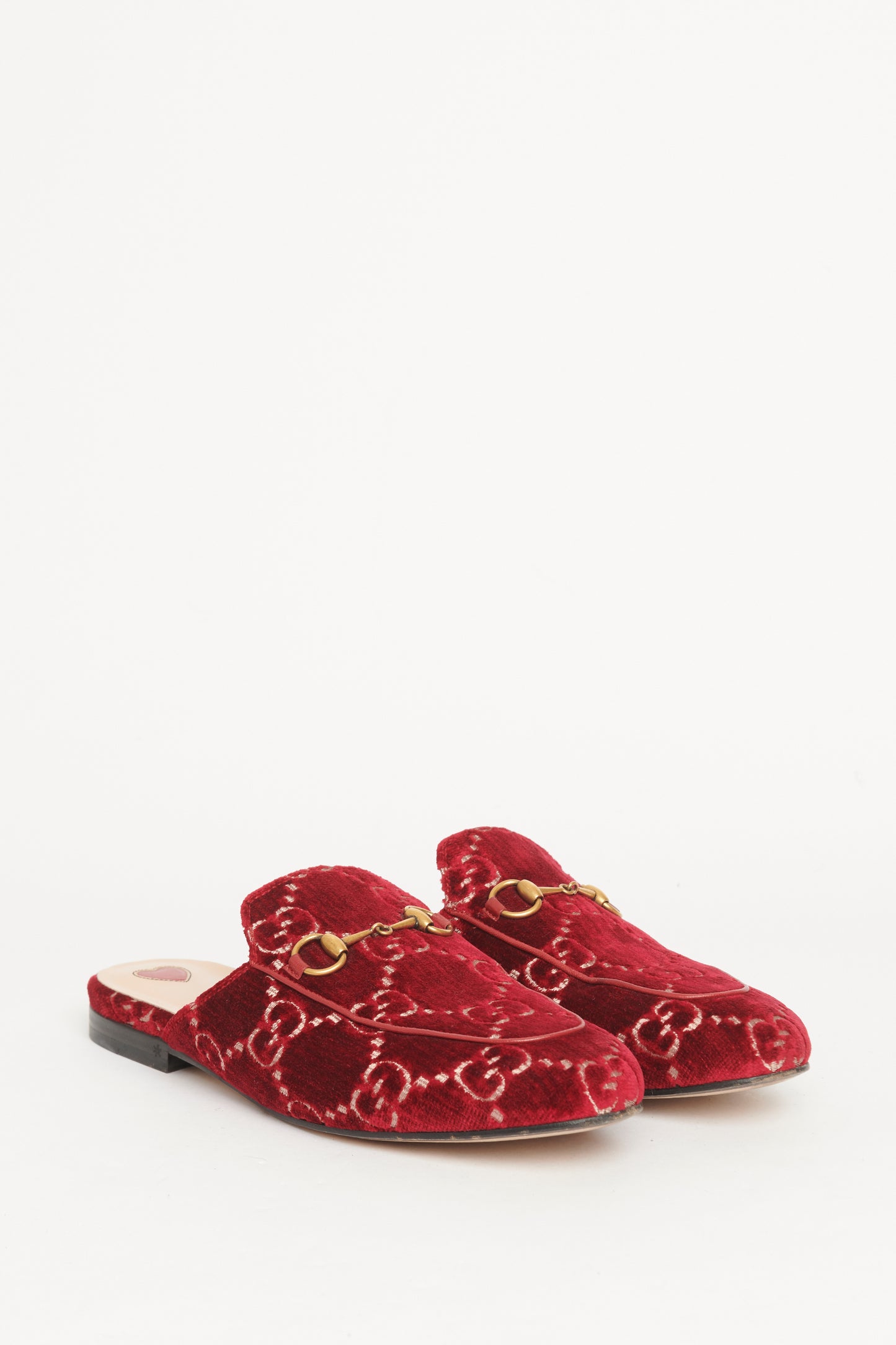 Red Velvet GG Princetown Preowned Mules