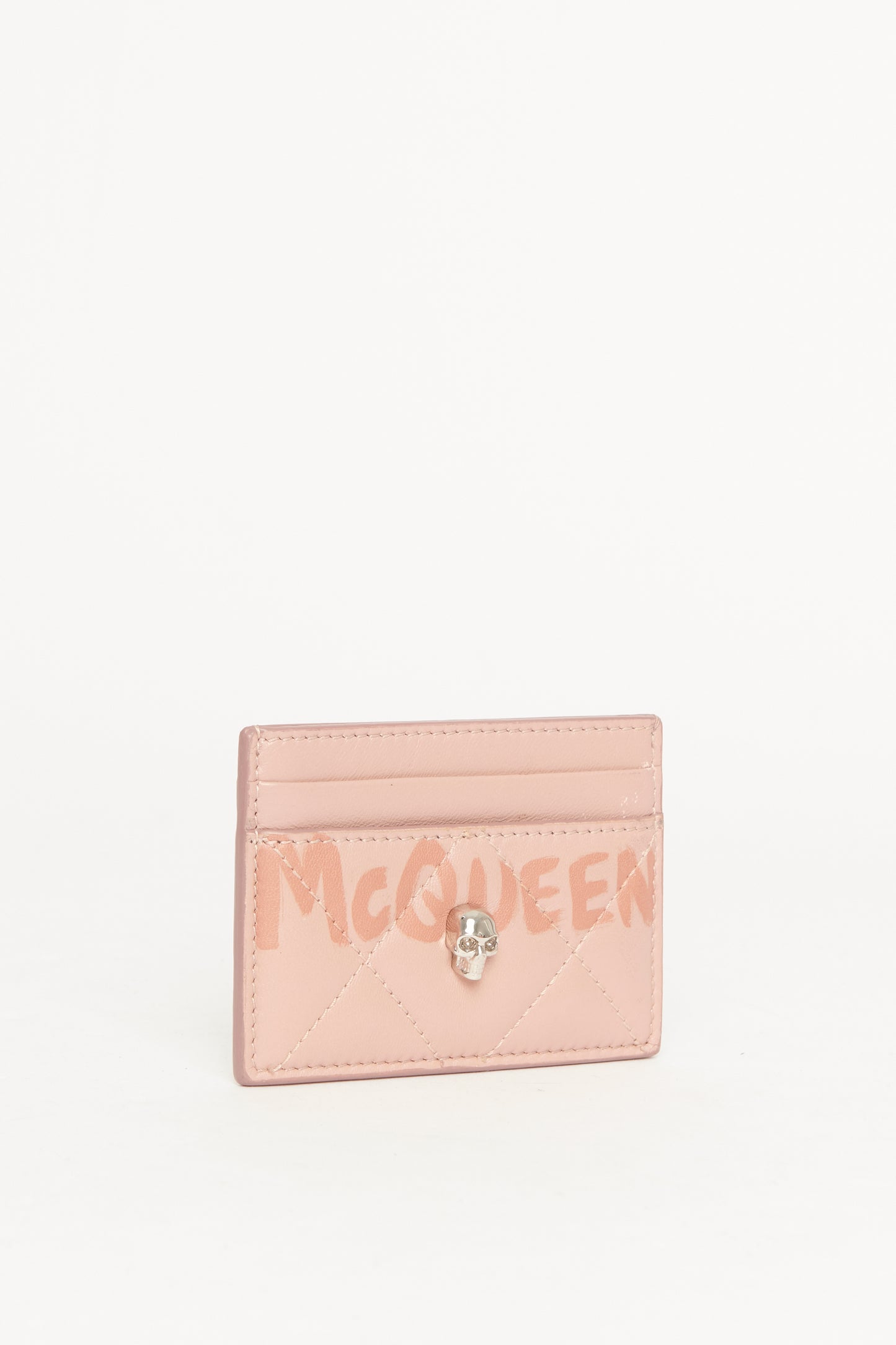 Pink Quilted Leather Preowned Card Holder