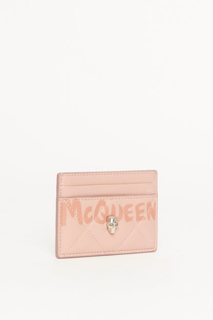 Pink Quilted Leather Preowned Card Holder