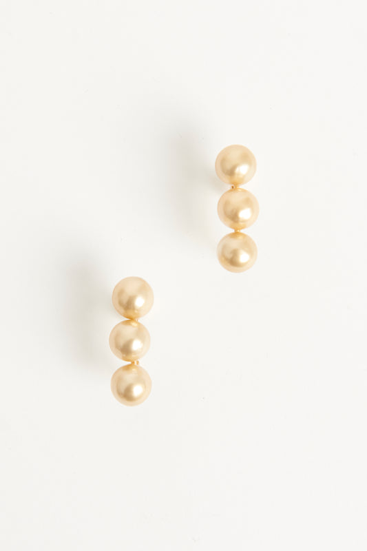 Dot Triple Pearl Preowned Earrings