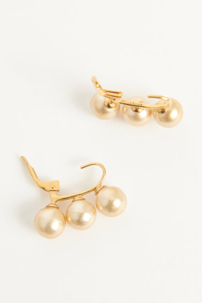 Dot Triple Pearl Preowned Earrings