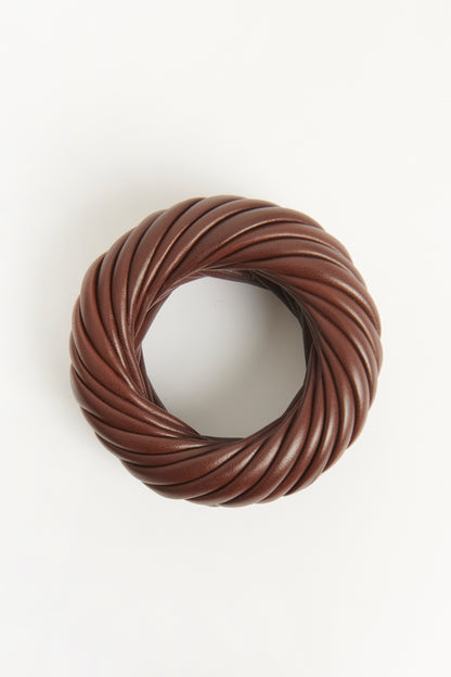 Brown Leather Braided Preowned Bangle