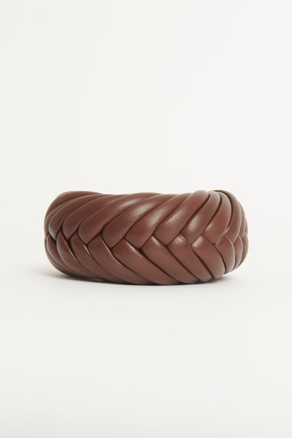 Brown Leather Braided Preowned Bangle