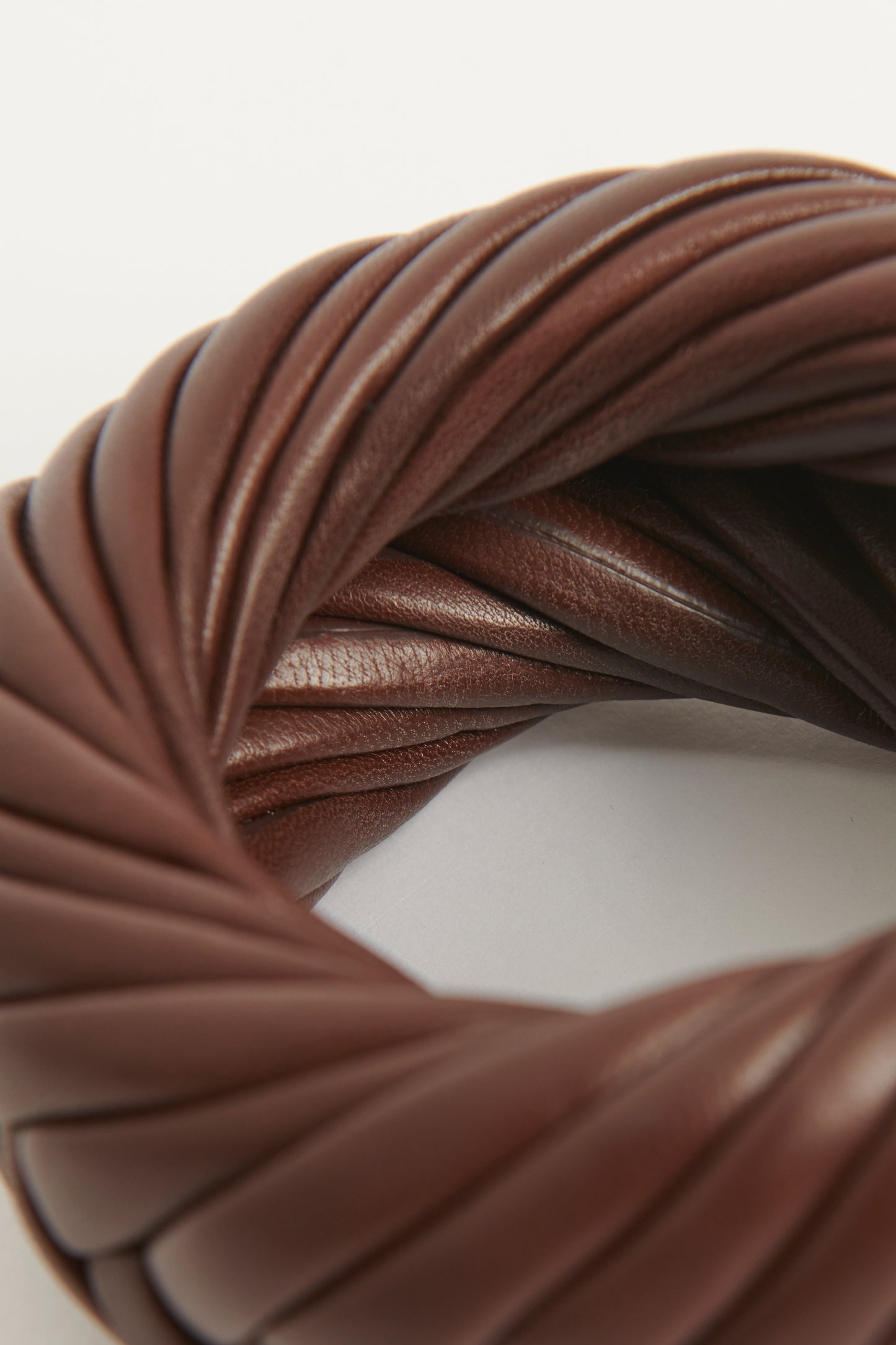 Brown Leather Braided Preowned Bangle