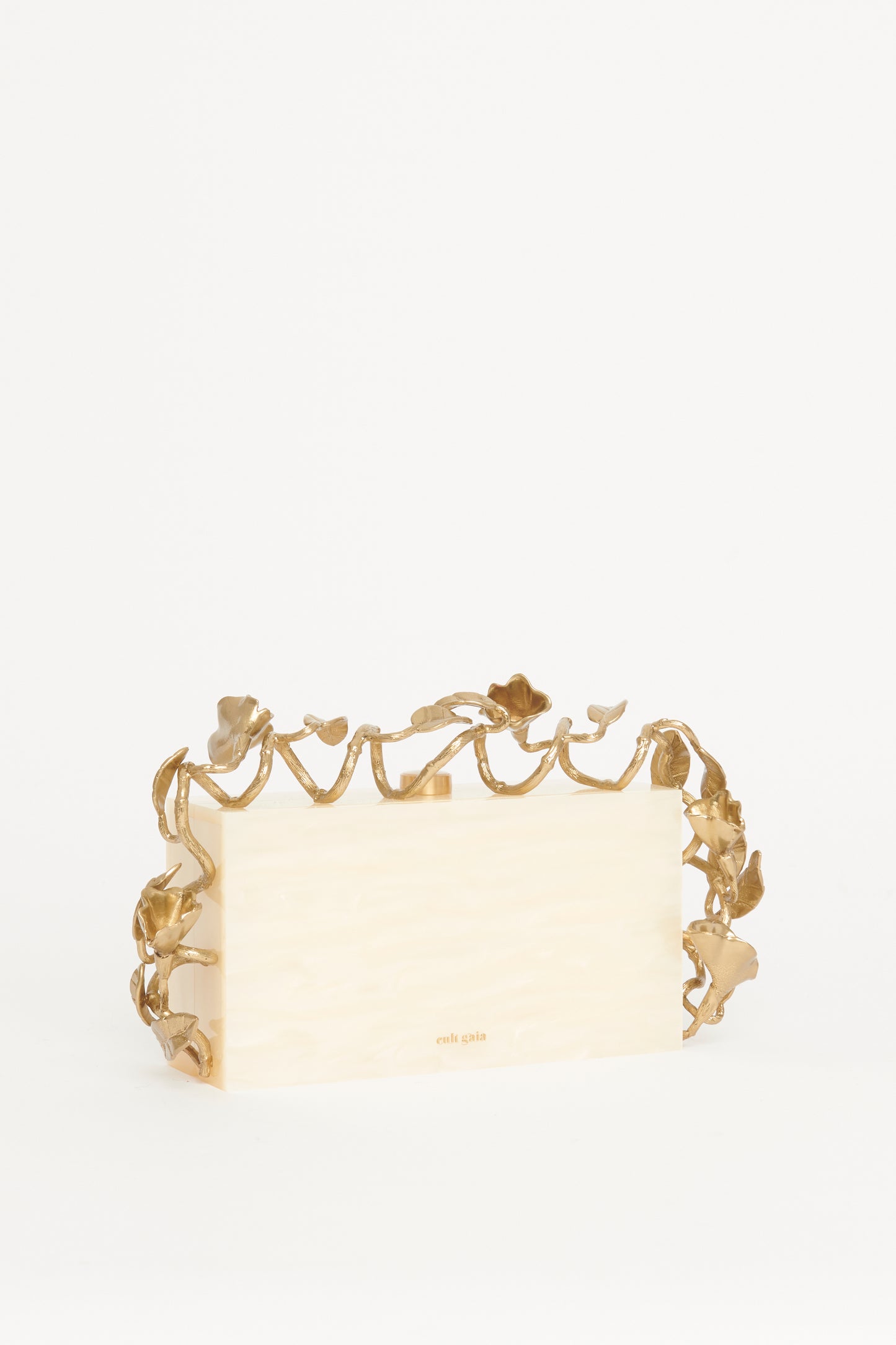 Fana Marbled Acrylic Gold-tone Preowned Clutch