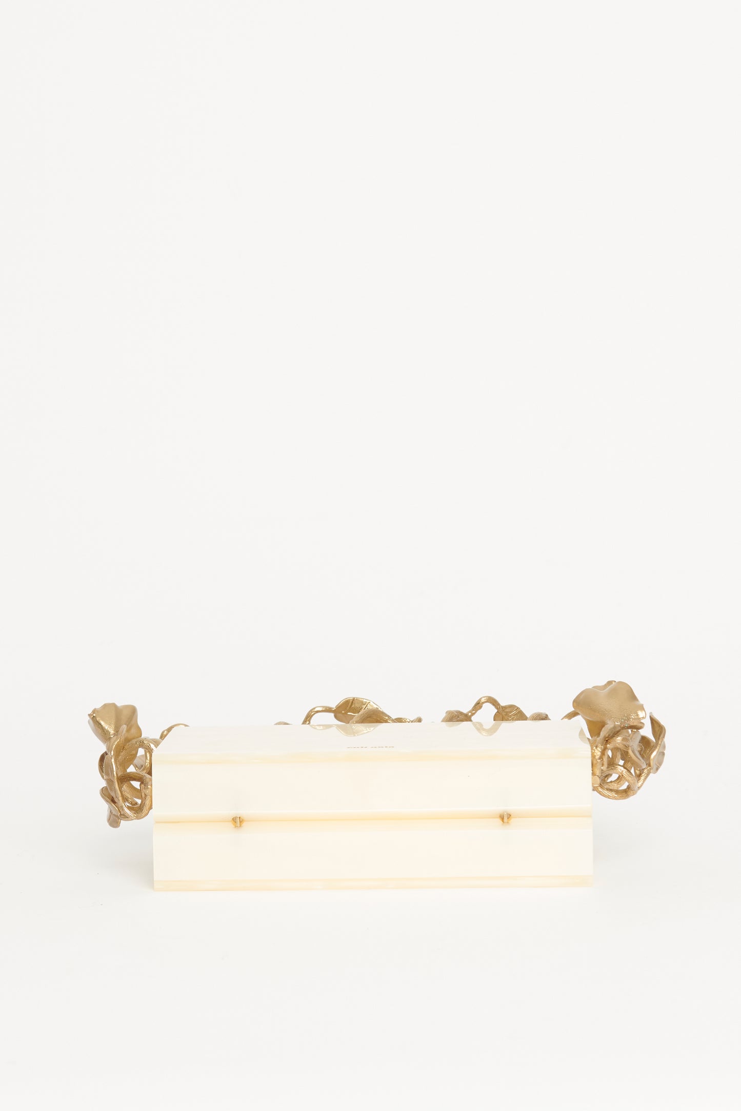 Fana Marbled Acrylic Gold-tone Preowned Clutch