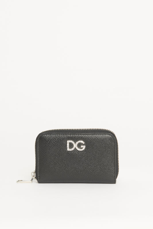 Embellished Black Preowned Zip Wallet