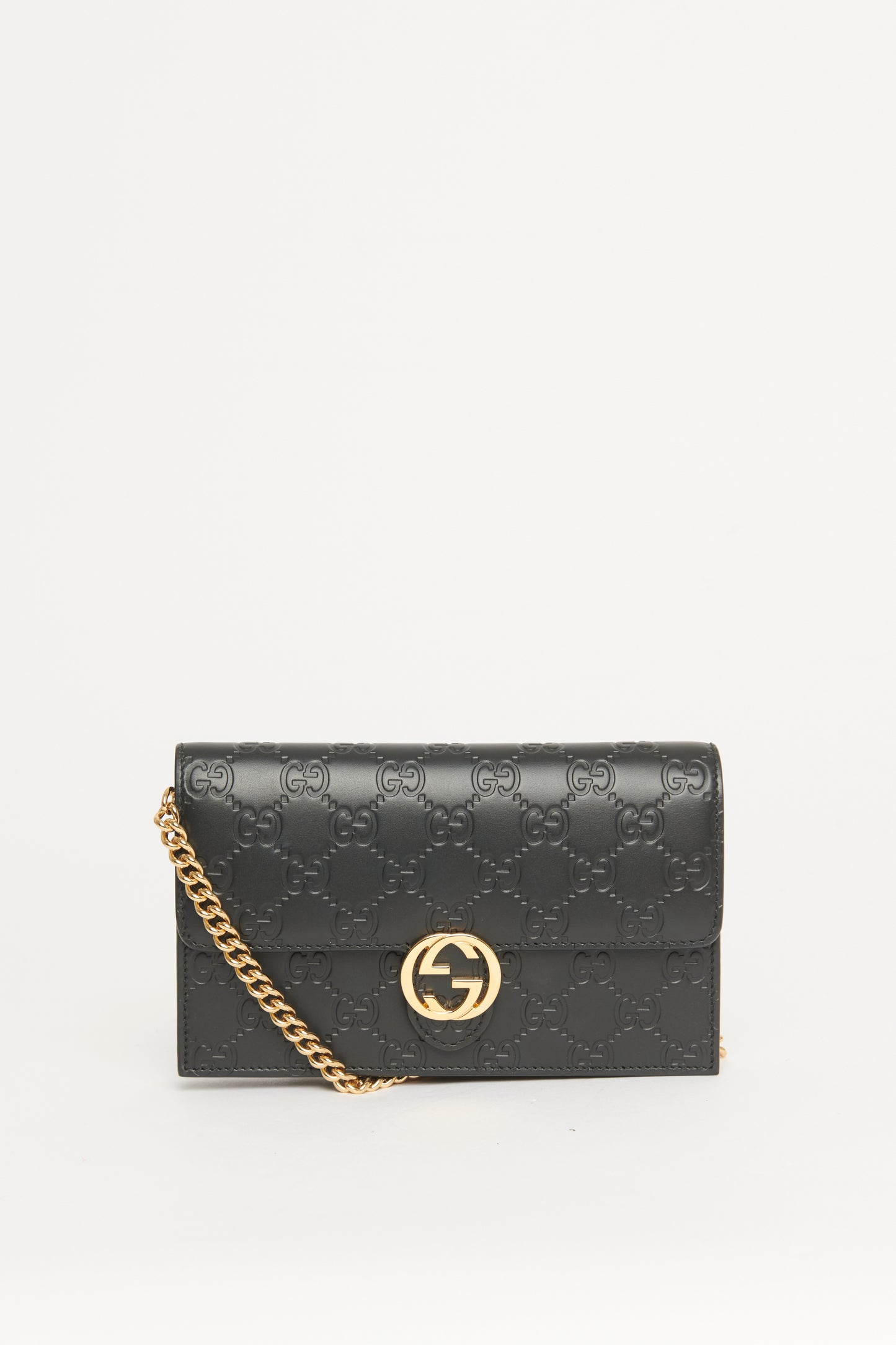 Black Guccissima Icon Chain Preonwed Wallet